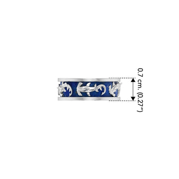 Hammerhead Shark Enamel Band Sterling Silver Ring
